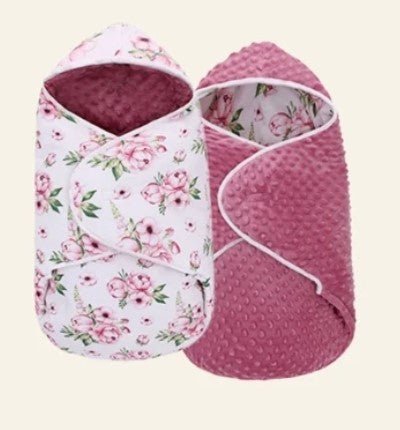Nid d'ange cosy Roses rose recto verso - Nids d'ange