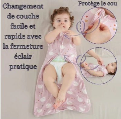 Turbulette fille d'été lilas cygnes - Nids d'ange