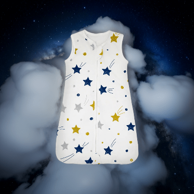 Turbulette bébé d'été blanc étoiles - Nids d'ange