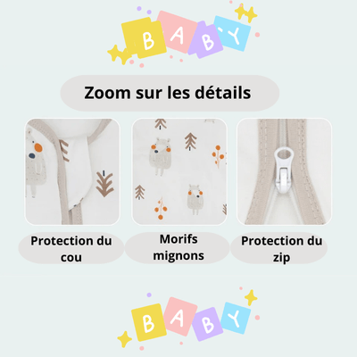 Turbulette bebe été beige forêt - Nids d'ange
