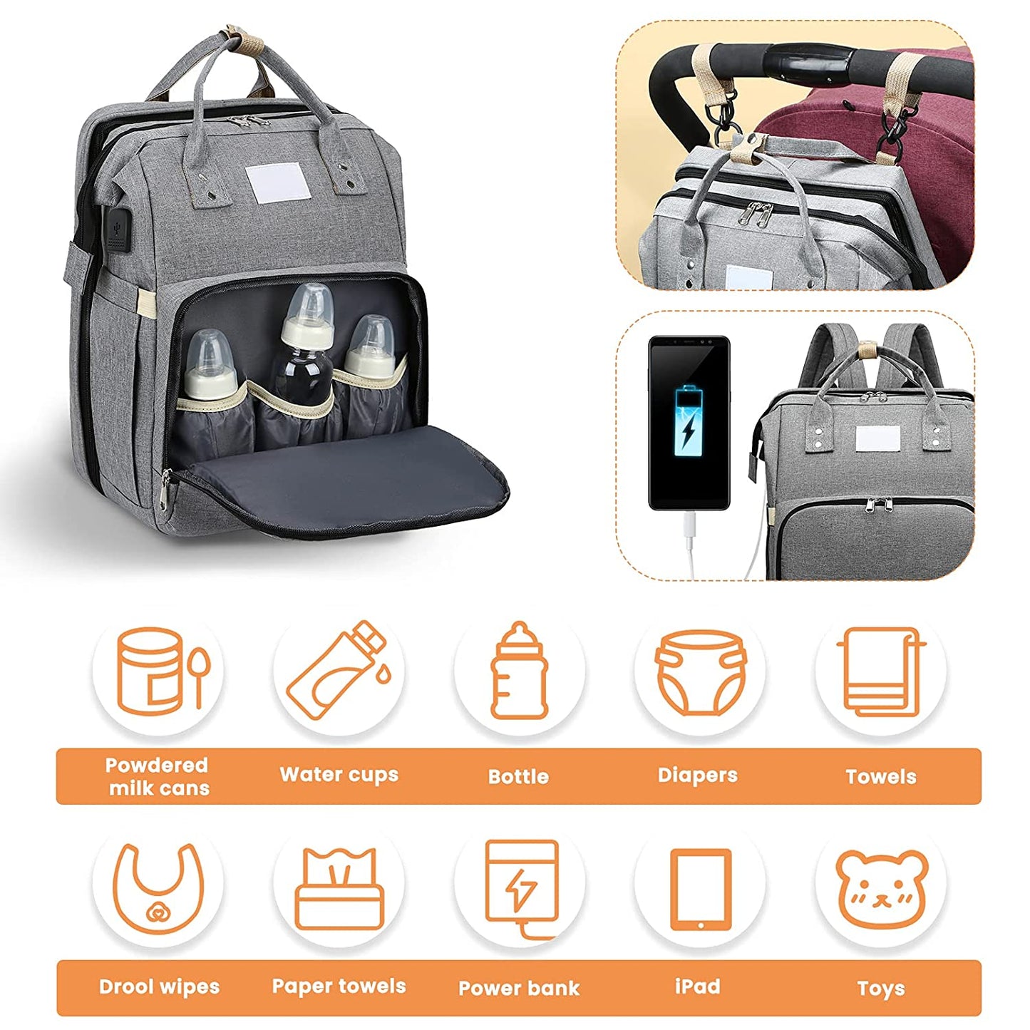 Sac à langer portatif | Berceau de voyage BabyNappy™ - Royaume bébé