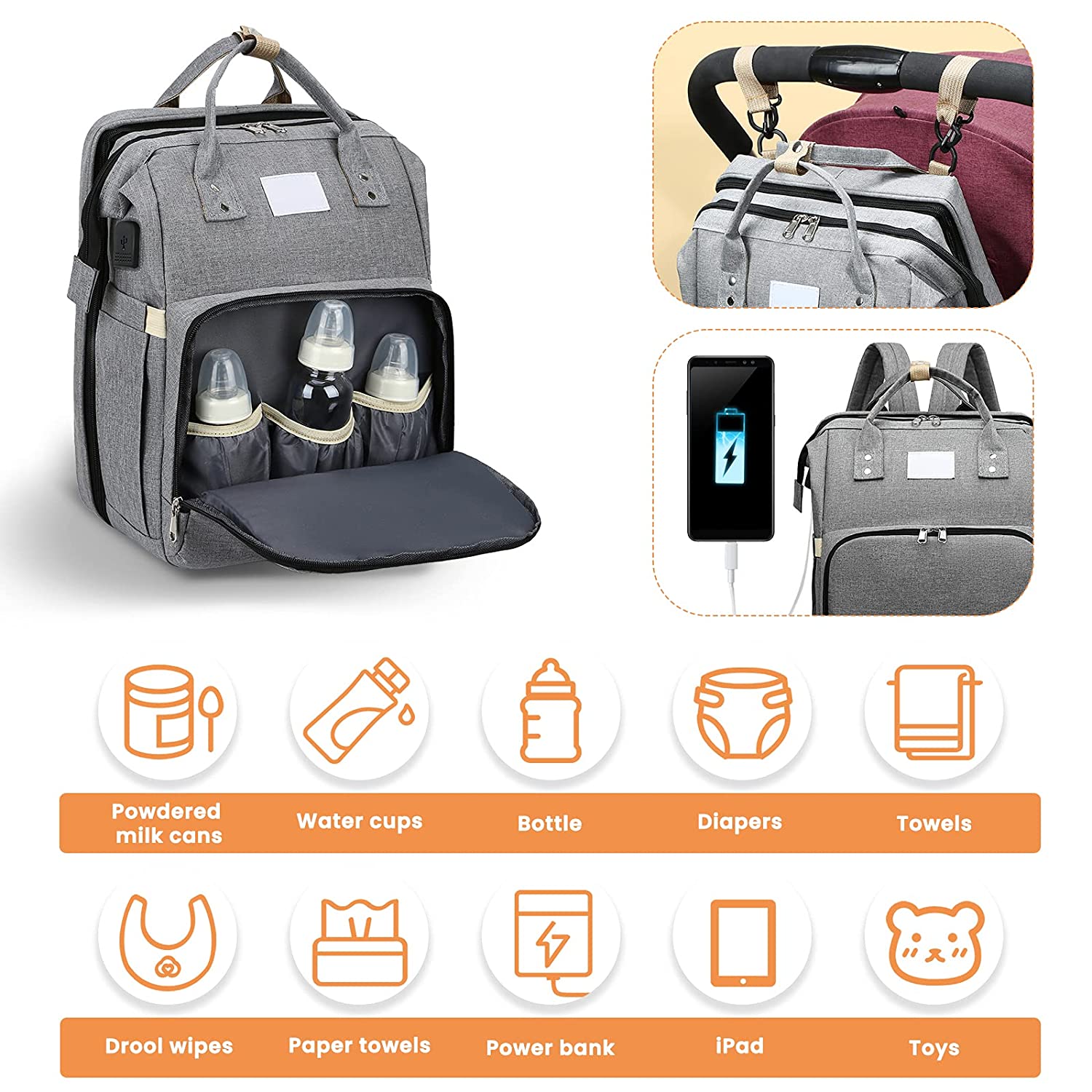 Sac à langer portatif | Berceau de voyage BabyNappy™ - Royaume bébé