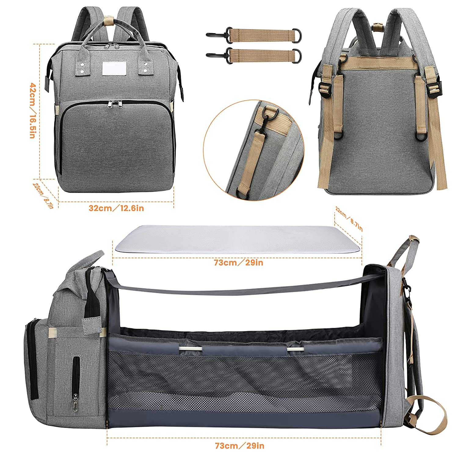 Sac à langer portatif | Berceau de voyage BabyNappy™ - Royaume bébé