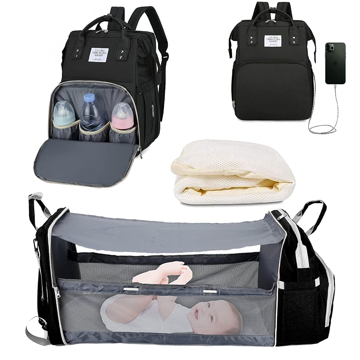 Sac à langer portatif | Berceau de voyage BabyNappy™ - Royaume bébé
